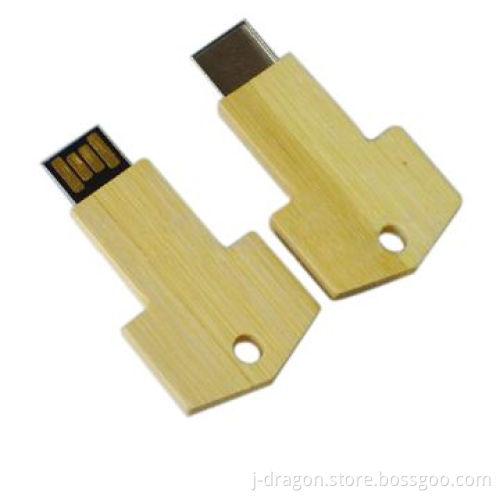 Wooden Key Shape USB Flash Drive Disk